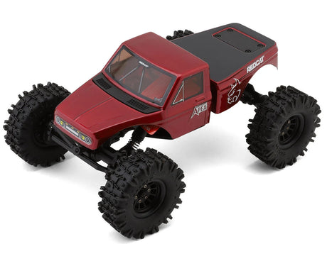 Redcat Ascent-18 Apex 1/18 scale 4WD RTR comp crawler with red chassis and detailed suspension components.