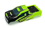 Green Rage RC Mini Trek MT Lexan body for RC trucks, showcasing the detailed, lightweight, and durable design.