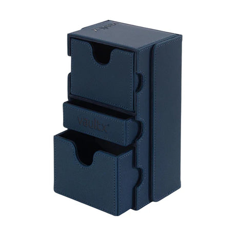 Vault X Exo-Tec Game Box 200+ in royal blue, durable storage case for gaming accessories and cards.