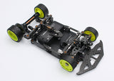 Reflex Racing RX28D Worlds Edition 2WD RC car kit in blue with detailed chassis and racing decals, ready for high-speed racing.