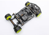 Reflex Racing RX28D Worlds Edition 2WD RC car kit in silver with black accents, detailed chassis and racing tires.
