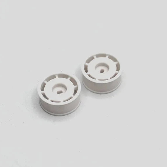 Reflex Racing RX607F125W white flat dish AWD front wheel for RC cars with +1.25 offset, detailed close-up image.