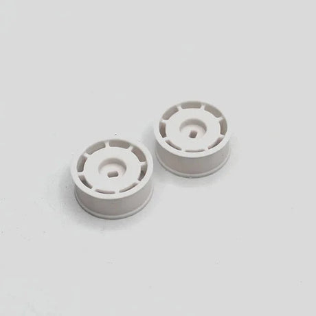 Reflex Racing RX607F125W white flat dish AWD front wheel for RC cars with +1.25 offset, detailed close-up image.