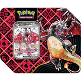 Pokémon Paldean Fates Tins from Pokémon TCG featuring colorful tins with Pokémon artwork and collectible trading cards inside.