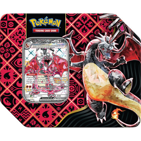 Pokémon Paldean Fates Tins from Pokémon TCG featuring colorful tins with Pokémon artwork and collectible trading cards inside.
