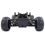Front view of Tekno SCT410 2.0 1/10th scale 4x4 short course truck kit with off-body design and detailed chassis.