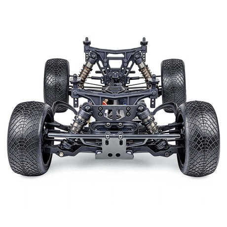Tekno SCT410SL 1/10th scale 4x4 lightweight short course RC car front view with detailed chassis and suspension components.