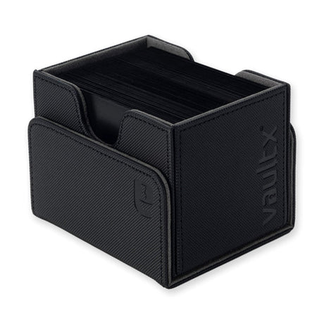 Vault X Exo-Tech Sideloading Deck Box 100+ in signature black, featuring a durable design for storing trading cards.