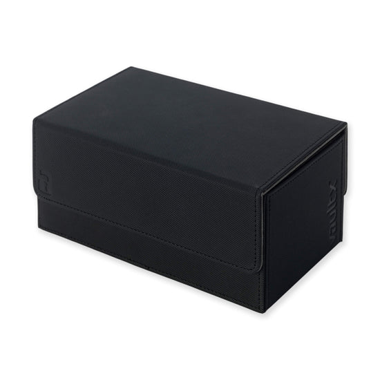 Vault X Exo-Tec Game Box 200+ in signature black showing its compact design with secure storage for gaming accessories