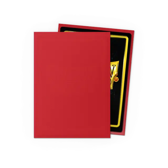 Dragon Shield Matte Ruby Standard Sleeves, card protective sleeves with a vibrant red matte finish, ideal for game cards.