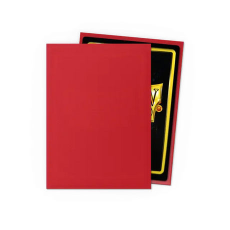 Dragon Shield Matte Ruby Standard Sleeves, card protective sleeves with a vibrant red matte finish, ideal for game cards.
