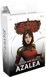 Flesh and Blood Silver Age Chapter 2 starter deck of collectible trading cards by Legends Story Studios, featuring Azalea on the card.