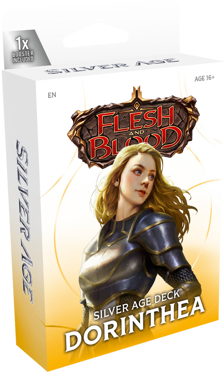 Legends Story Studios Flesh and Blood Silver Age Chapter 2 starter deck with collectible trading cards featuring vibrant artwork.