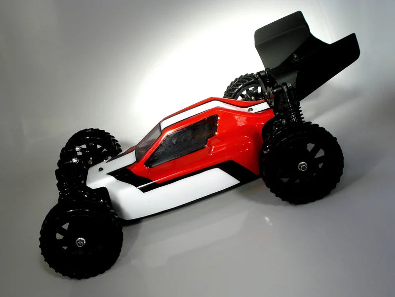 RC car Phat Bodies Turbo Buggy body with 190mm wheelbase, showcasing detailed design and vibrant graphics.