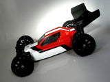 RC car Phat Bodies Turbo Buggy body with 190mm wheelbase, showcasing detailed design and vibrant graphics.