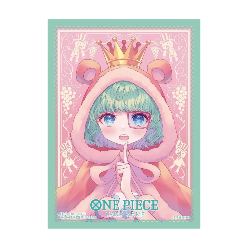 Bandai One Piece TCG official sleeves set featuring nine colorful sugar-themed card protectors with vibrant designs.