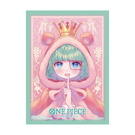 Bandai One Piece TCG official sleeves set featuring nine colorful sugar-themed card protectors with vibrant designs.