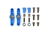 Tamiya TT-02 aluminum racing steering set with metal components for enhanced RC car handling and durability.