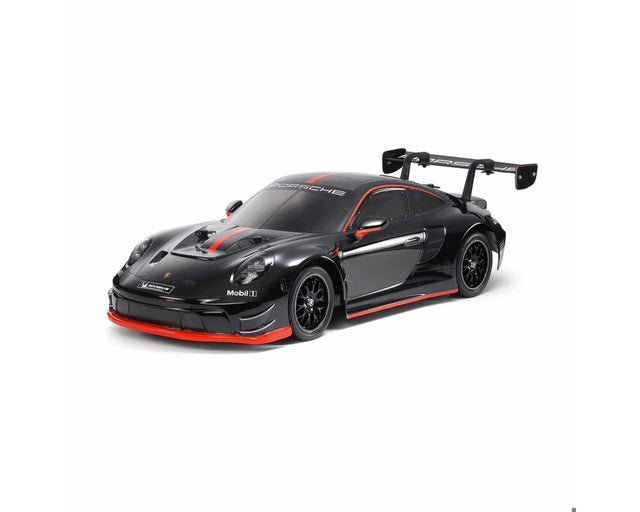 Tamiya TT-02 Porsche 911 GT3 R 1/10 scale 4WD electric touring car kit with detailed body and chassis for RC racing enthusiasts