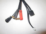 TQ Wire XT60 RC car Lipo charge cable with strain reliefs for safe, secure battery charging and connection.