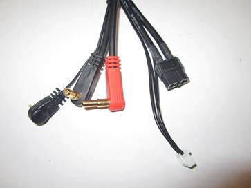 TQ Wire XT60 RC car Lipo charge cable with strain reliefs for safe, secure battery charging and connection.
