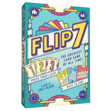 Flip 7 by The Op Games, a colorful 3D puzzle game with flipping tiles and vibrant artwork on a rectangular board.