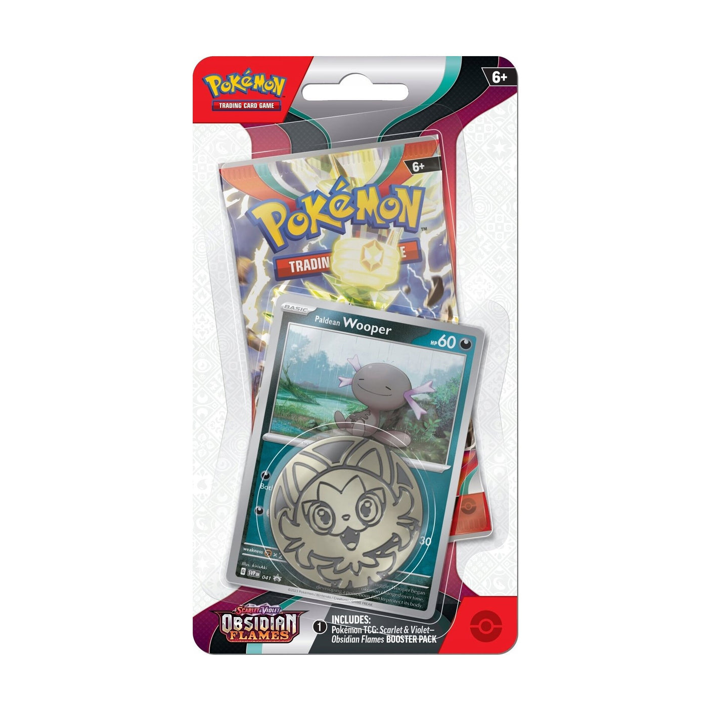 Pokemon Obsidian Flames Checklane Blister featuring Wooper Pokémon card on pack art.