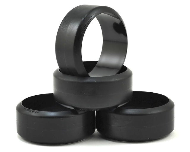 Yokomo DRC Competition Drift Tire set for carpet surfaces, four black rubber tires for RC drifting cars.