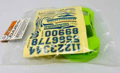 Jomurema GT01 car body set in light green, featuring sleek aerodynamic design for model cars.