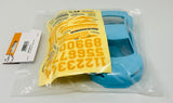 Jomurema GT01 car body set in light blue, featuring aerodynamic panels and detailed design for remote control cars.