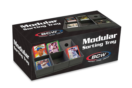 BCW modular sorting tray with six compartments for organizing collectibles, coins, or small items.