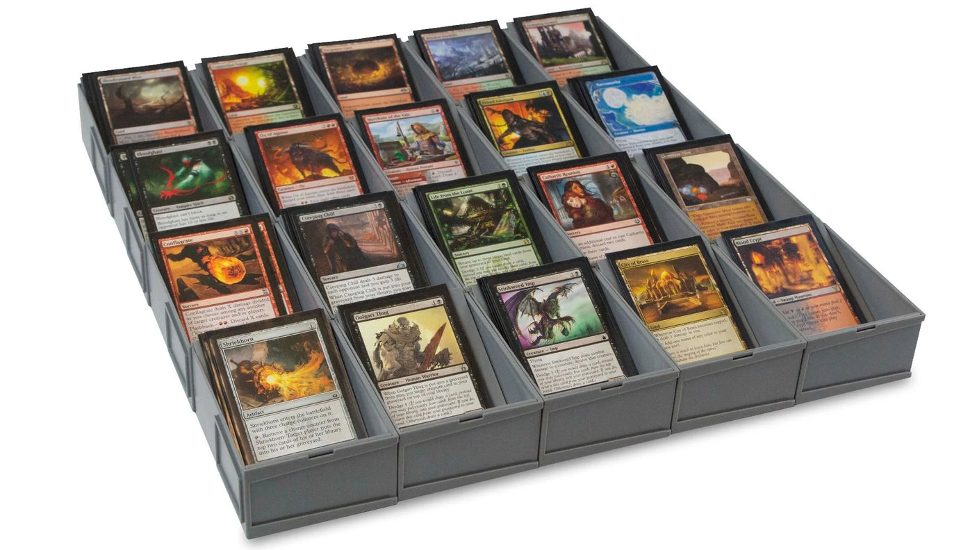 BCW Modular Sorting Tray with 6 cells for organizing collectibles or trading cards, made of durable plastic.