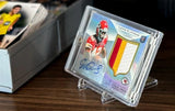 BCW 2-piece stand for displaying football collectibles, featuring a clear acrylic design and sturdy construction.