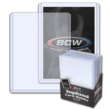 BCW 3x4 standard topload card holder for trading cards, pack of 25, clear plastic protective card sleeves.