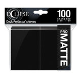 Ultra Pro Eclipse Matte Standard Deck Protector Sleeves in black, 100-count, designed for card protection and storage.