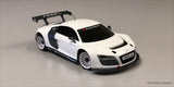Kyosho MDH100W multi offset white wheel set for RC cars, 14-piece set with detailed wheel designs and white finish.