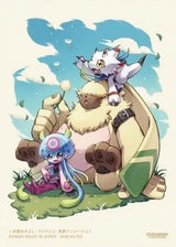 Digimon TCG official Bandai card sleeves featuring colorful Digimon characters for protection and gameplay.
