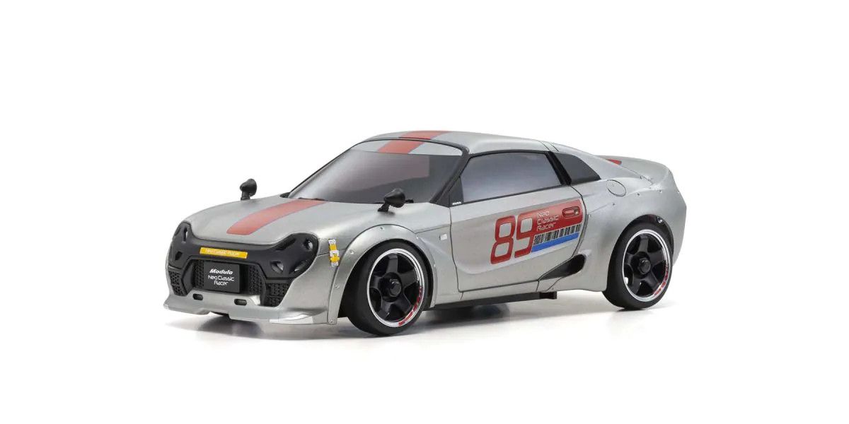 Kyosho Mini-Z ASC Honda Neo Classic Racer RC car in silver with detailed body and racing design, part of Kyosho RC car parts collection