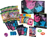 Pokémon Evolving Skies Elite Trainer Box with Pokémon TCG cards, booster packs, and accessories for trading card game enthusiasts.