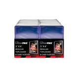 Ultra Pro 3"x4" card toploaders and soft sleeves bundle for collectible cards, shown in a front view with 200 sleeves.