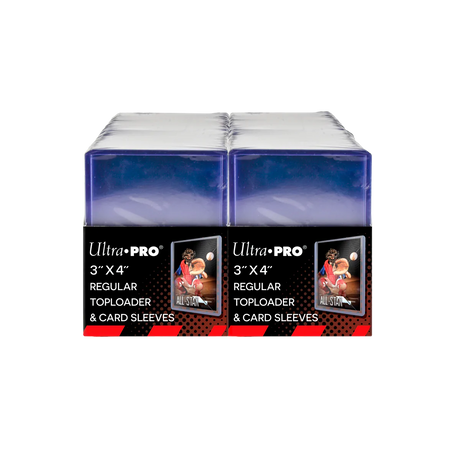 Ultra Pro 3"x4" card toploaders and soft sleeves bundle for collectible cards, shown in a front view with 200 sleeves.