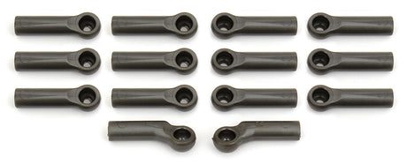 Team Associated RC10B6 ballcups (91722) for remote control car, close-up of black plastic components with detailed textures.