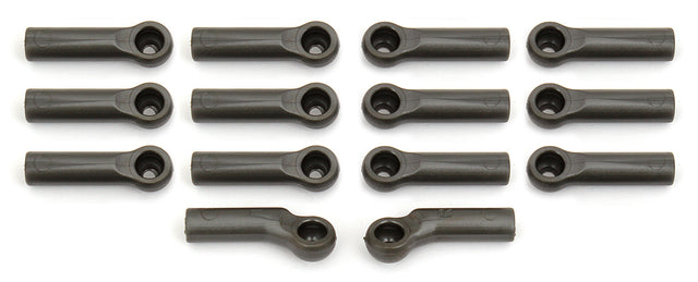 Team Associated RC10B6 ballcups (91722) for remote control car, close-up of black plastic components with detailed textures.