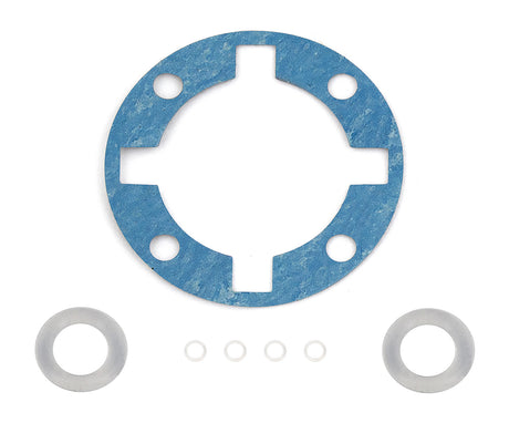 Team Associated RC10B6.1 gear differential seals, small rubber components for RC car drivetrain, shown in close-up.