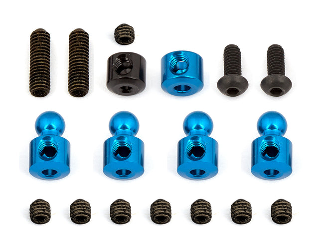 Team Associated RC10B6.1 anti-roll bar hardware set with metal components for RC car suspension upgrade.