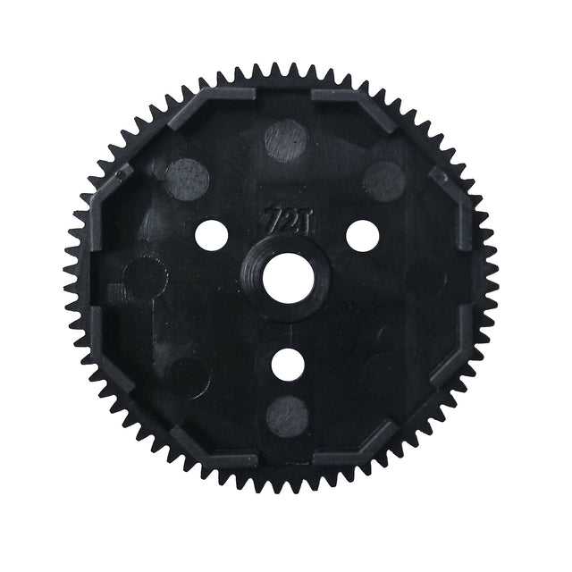Team Associated Octalock 72T 48P spur gear for RC cars, showing a metal gear with gear teeth and brand logo.
