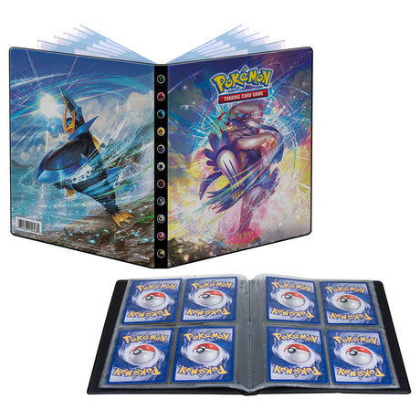 Ultra Pro Pokemon TCG 4-Pocket Portfolio binder with multiple card sleeves, designed for storing and organizing Pokémon trading cards.