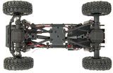 Element RC Enduro24 Sendero 1/24 RTR crawler with black and yellow body, showing the bottom bumper and chassis detail.