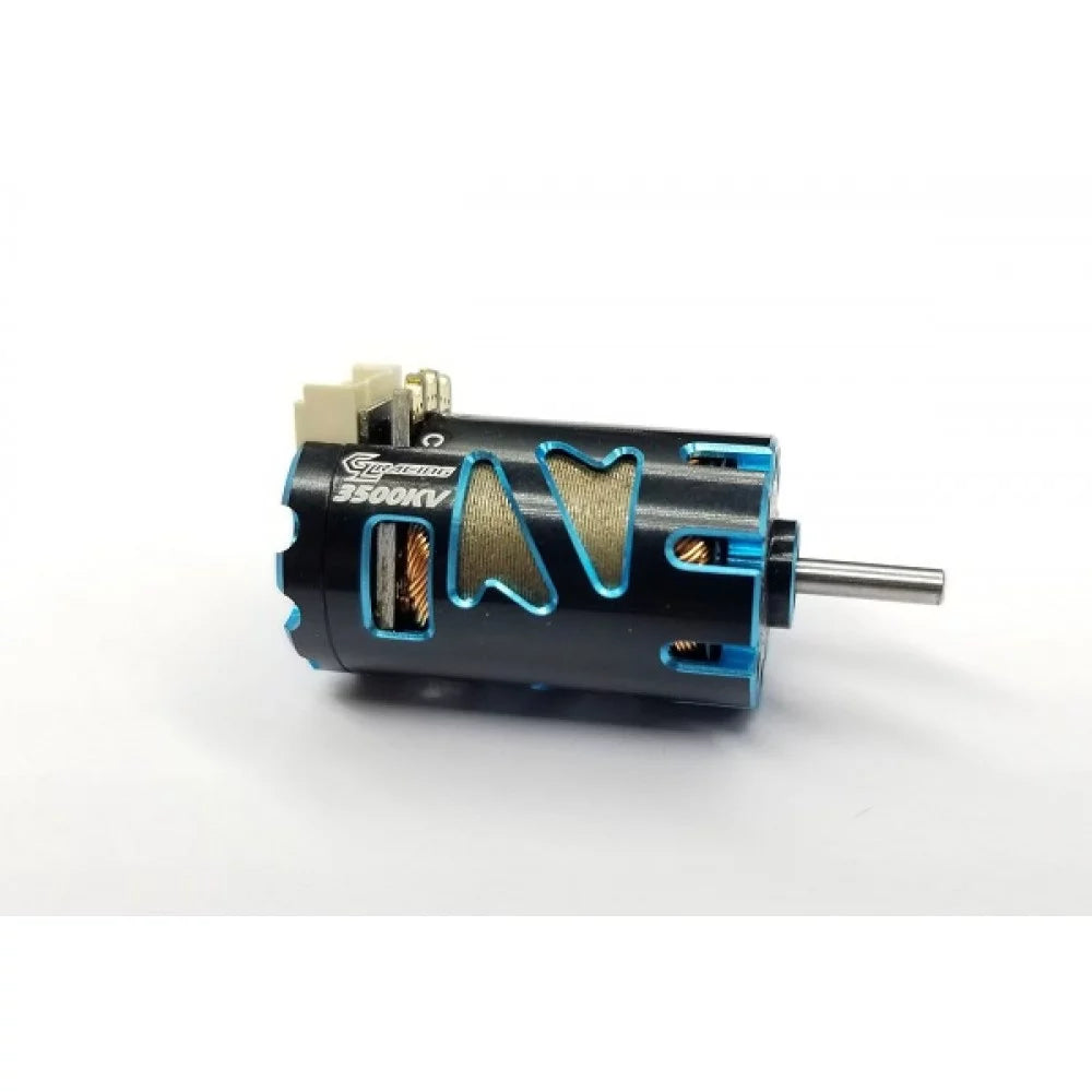 GL Racing sensored brushless motor GMM-002-SD3500KV with cooling fins for RC cars, shown in a close-up view