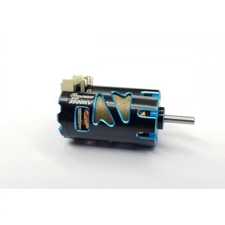 GL Racing sensored brushless motor GMM-002-SD3500KV with cooling fins for RC cars, shown in a close-up view